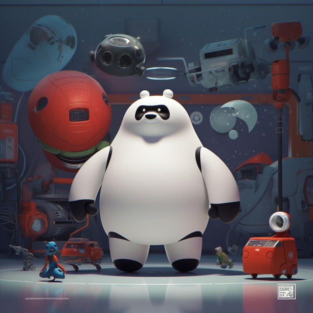 Un cartel para la película el panda y el robot