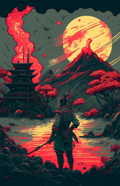 Un cartel de la película Samurai.