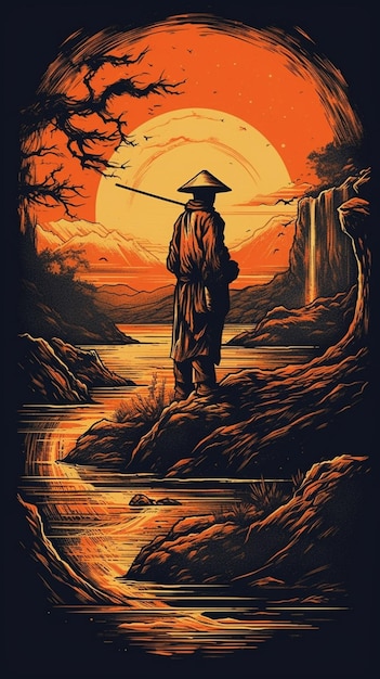 Un cartel de la película el último samurái.