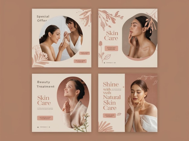 Foto un cartel de productos para el cuidado de la piel de una mujer