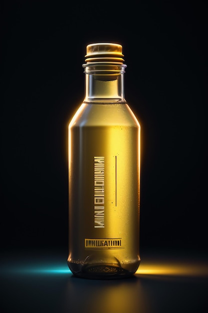 Cartel promocional de exhibición de producto de fotografía de fondo de alta calidad de bebida de botella de vidrio