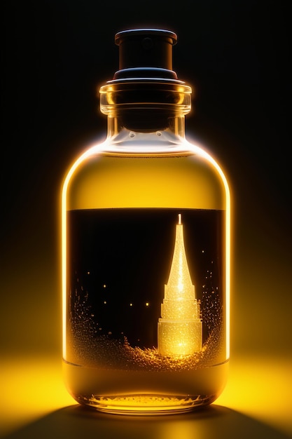 Cartel promocional de exhibición de producto de fotografía de fondo de alta calidad de bebida de botella de vidrio