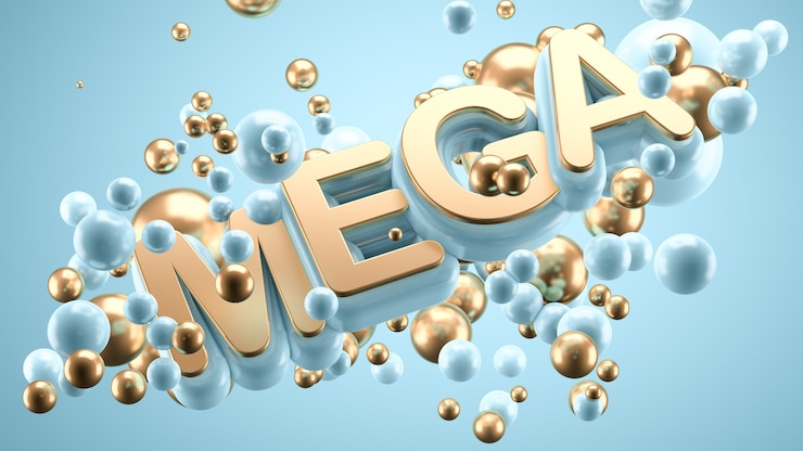 Foto cartel promocional de una gran venta y megadescuentos. fondo moderno abstracto. ilustración 3d