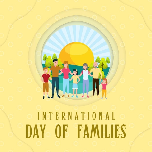 un cartel que dice día internacional de los miembros de la familia