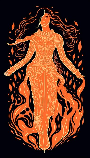 Un cartel que dice 'la diosa del fuego'
