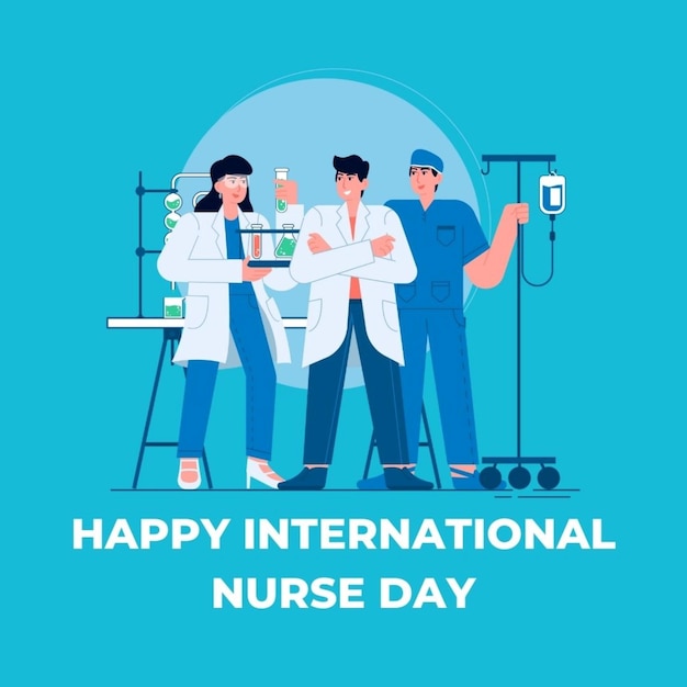 un cartel que dice feliz día internacional de las enfermeras