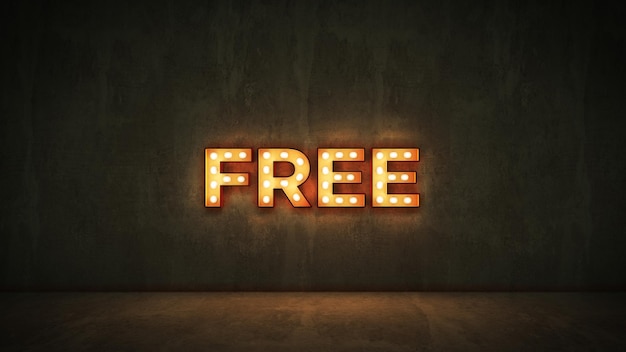 Foto un cartel que dice gratis en bombillas