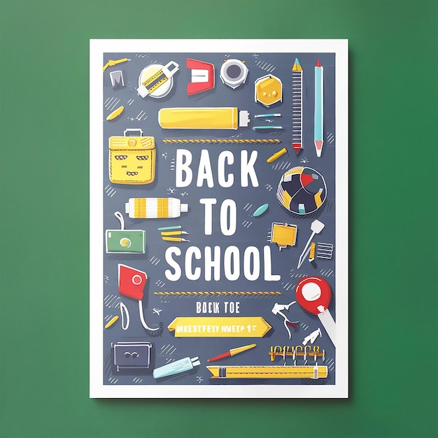 un cartel que dice de vuelta a la escuela con las palabras de vuelta a La escuela en él