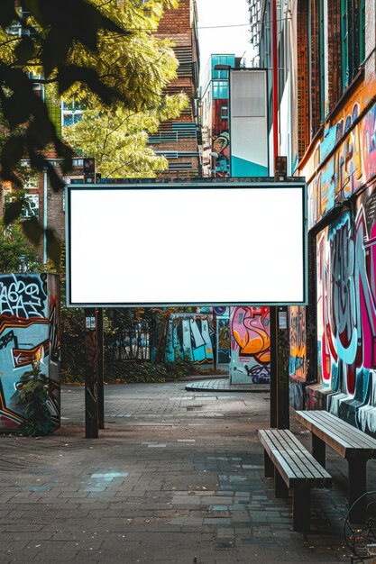 Foto un cartel que tiene la palabra en blanco en él