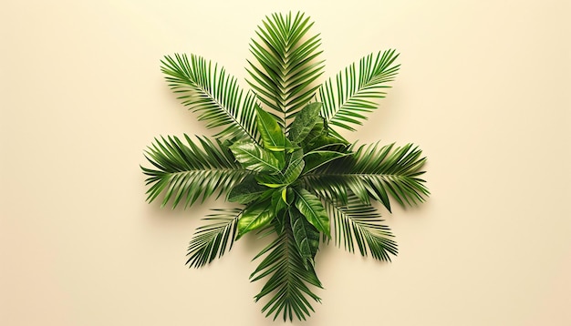 Foto un cartel con ramas de palma estilizadas dispuestas en forma de cruz