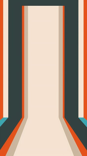 Cartel retro minimalista con líneas verticales en el medio usando s colores con formas simples