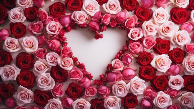 Cartel romántico con fondo de rosas