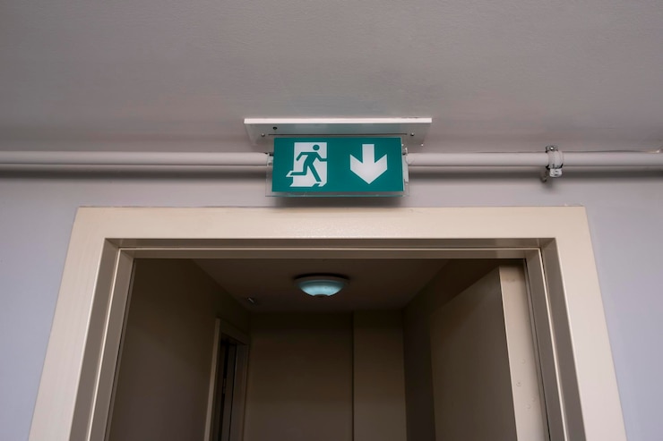Foto cartel de salida de emergencia