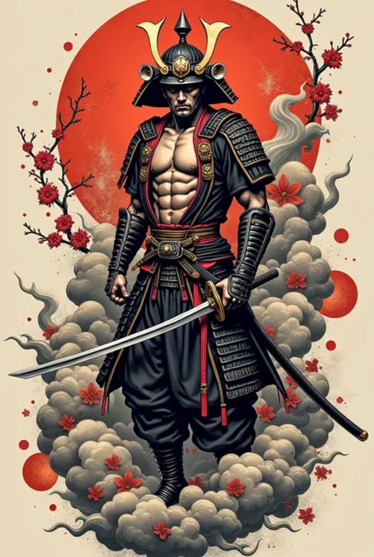 un cartel para un samurai con una espada y las palabras quot samurai quot