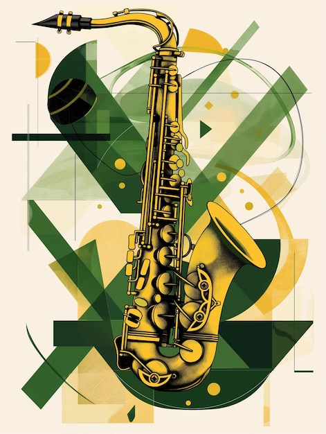 un cartel para un saxofón que dice "jazz"