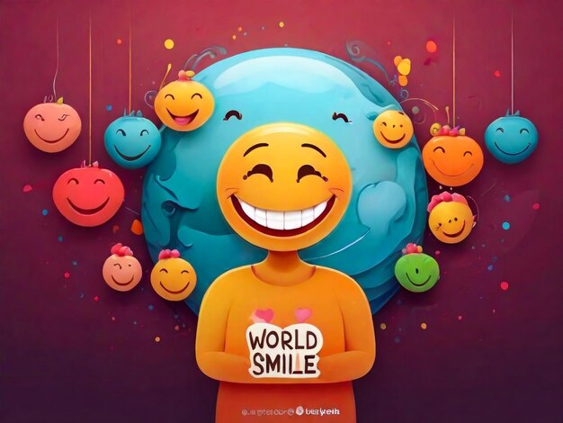 Foto un cartel para la sonrisa del mundo con una sonrisa en él