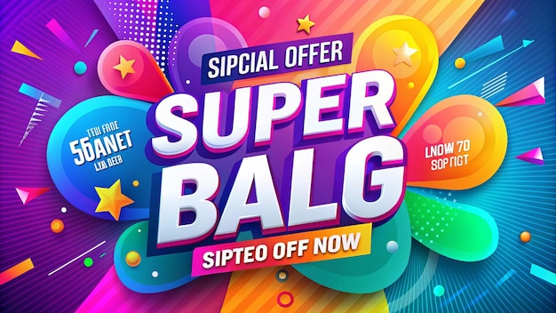 un cartel para el super balón con las palabras super balón en él