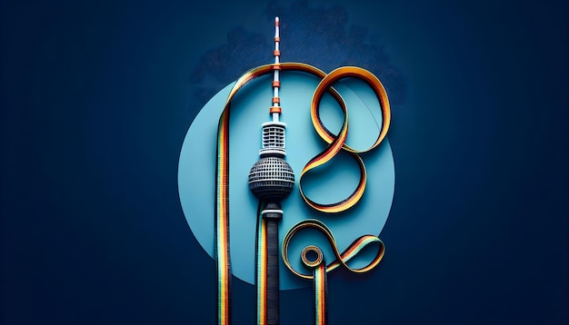 El cartel de la torre de televisión de Berlín