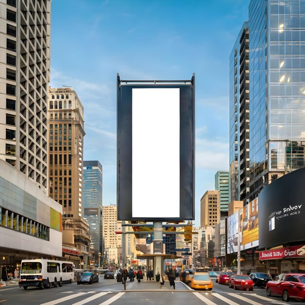 Cartel vacío vertical en una calle de la ciudad