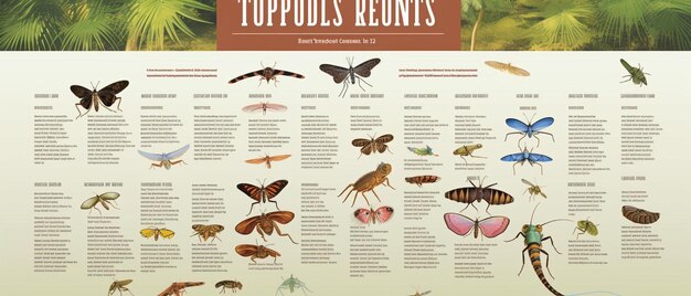 un cartel con una variedad de bichos e insectos