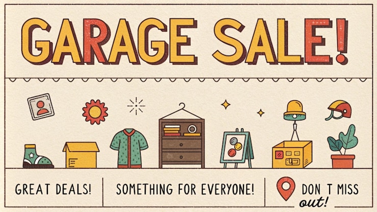 Foto un cartel para una venta para cada compra