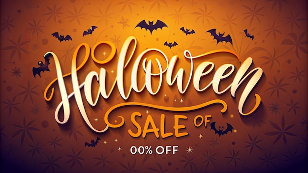 cartel de venta de halloween para halloween con un poster de venta de Halloween