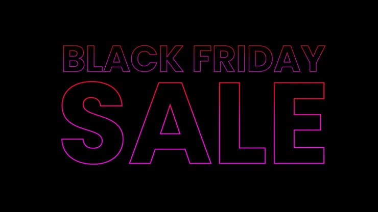 Foto cartel de venta de neón de viernes negro
