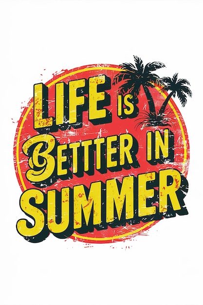 Foto un cartel para la vida es mejor en verano