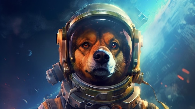 Un cartel para un videojuego llamado Space Dog