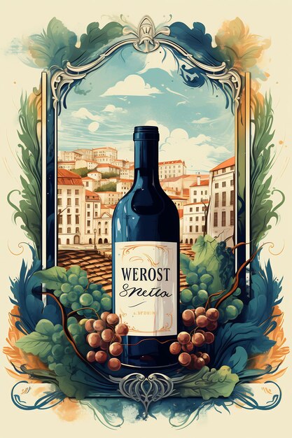 un cartel para el vino francés