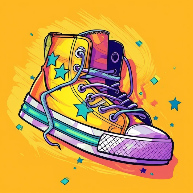 cartel de zapatillas estilo pop art