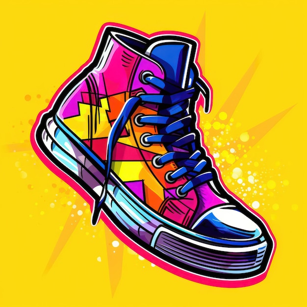 cartel de zapatillas estilo pop art