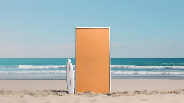Cartelera en blanco de surf al aire libre para publicidad