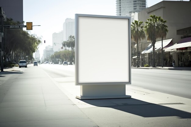 Cartelera publicitaria callejera vacía estilo maqueta generada por IA