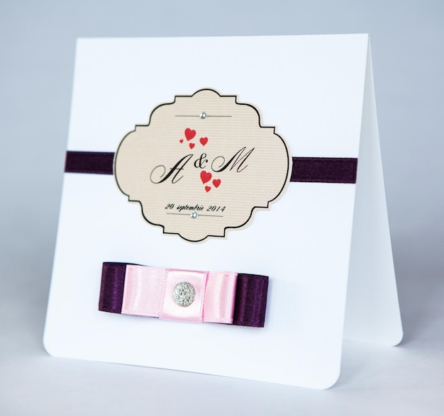 Foto cartões de convite de casamento convites de casamento feitos à mão feitos de papel conjunto de convites de casamento