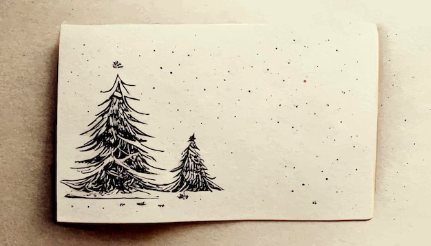 Cartões de natal desenhados à mão ilustração de natal