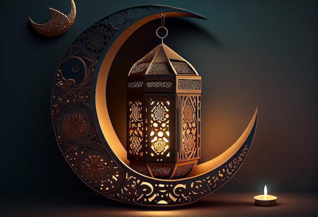 Cartões islâmicos de saudação Eid Mubarak para feriados muçulmanosEidUlAdha celebração do festival AI Generated