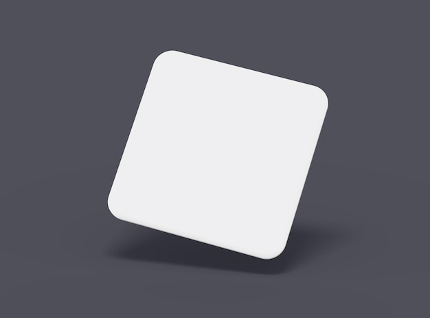 Cartões quadrados em branco para apresentação de projetos em renderização 3D