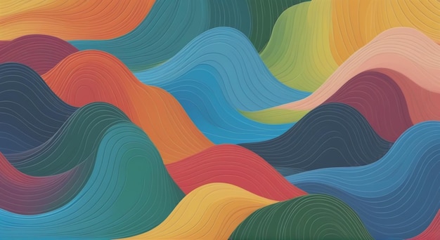 Cartografia contemporânea Linhas de cores topográficas modernas Ilustração de padrão de fundo