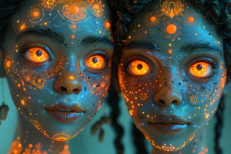 Foto cartoon 3d de gêmeos