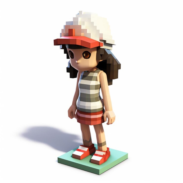 Foto cartoon 3d de lily com chapéu em estilo de escultura realista