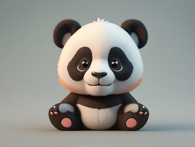 Cartoon 3D-Panda-Symbol Hintergrund