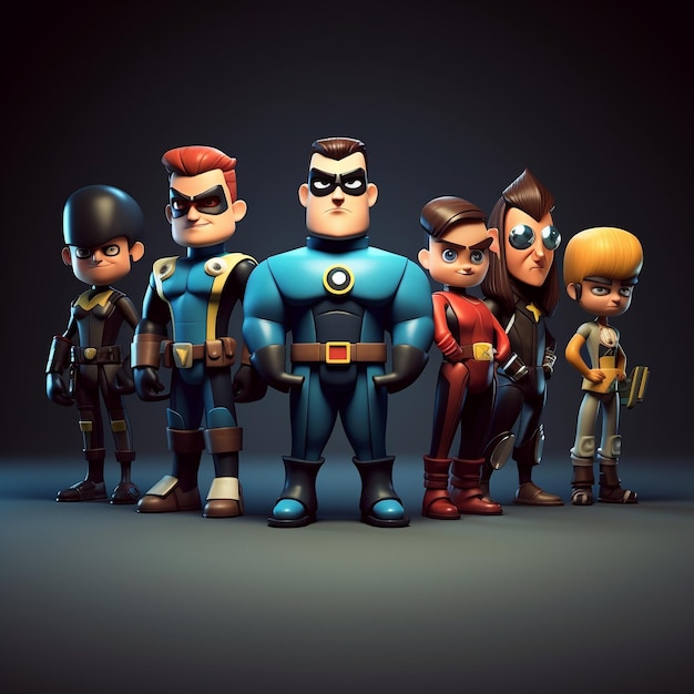 Cartoon-Actionfiguren 3d