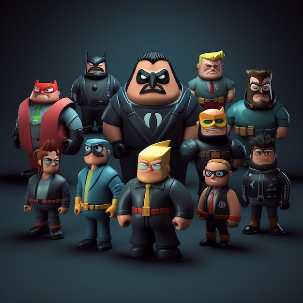 Cartoon-Actionfiguren 3d