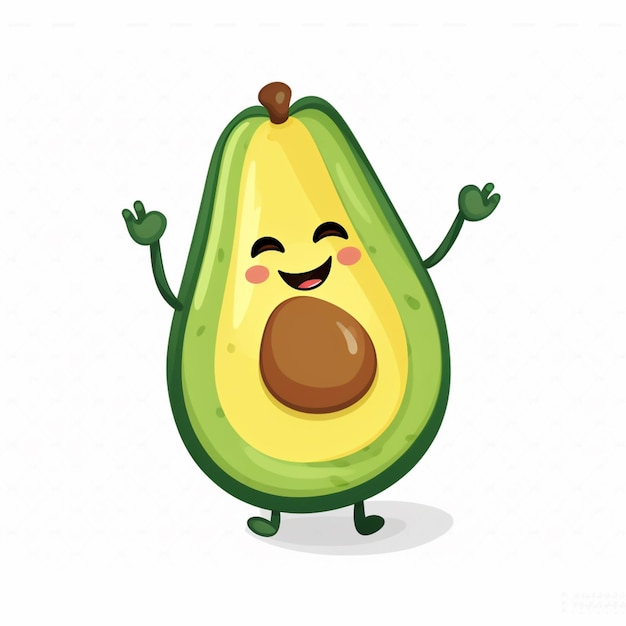 Cartoon aguacate con brazos y piernas generativo ai