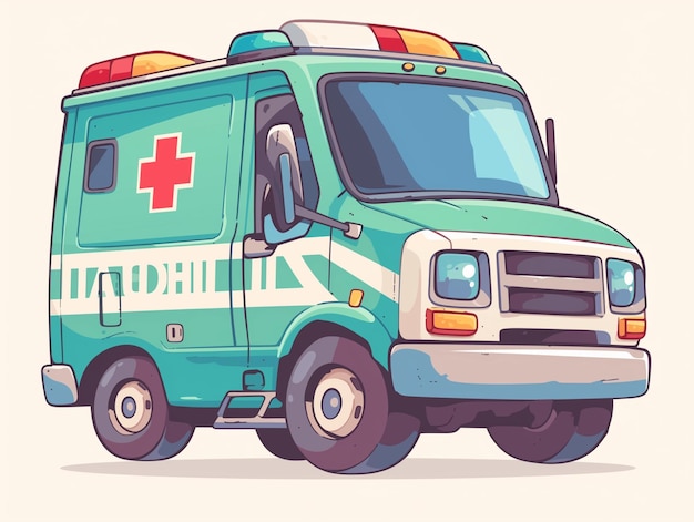 Cartoon AmbulanceFirst Aid Foto de alta qualidade Criado por Ai
