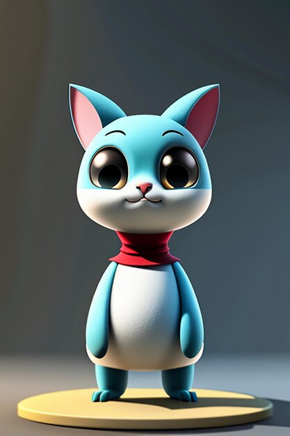 Cartoon-Anime-Stil kawaii süßes Katzencharaktermodell 3D-Rendering Produktdesign Spiel Spielzeug Ornament