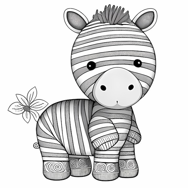 Cartoon-Baby-Zebra-Malspaß für Kleinkinder. Lassen Sie Ihrer Fantasie freien Lauf
