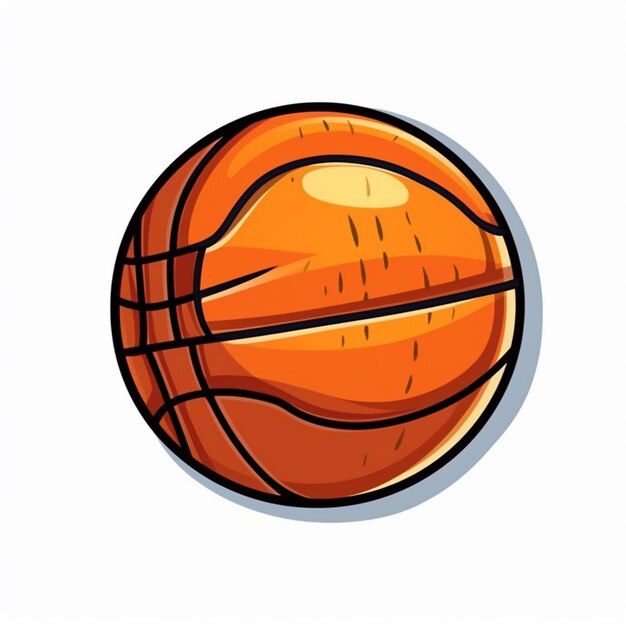 Cartoon-Basketballball mit weißem Hintergrund generativ ai