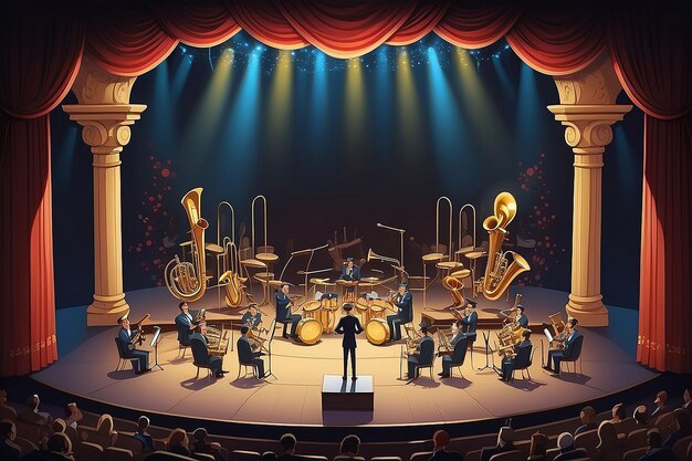 Foto el cartoon concert brass ensemble trae fanfarria al escenario